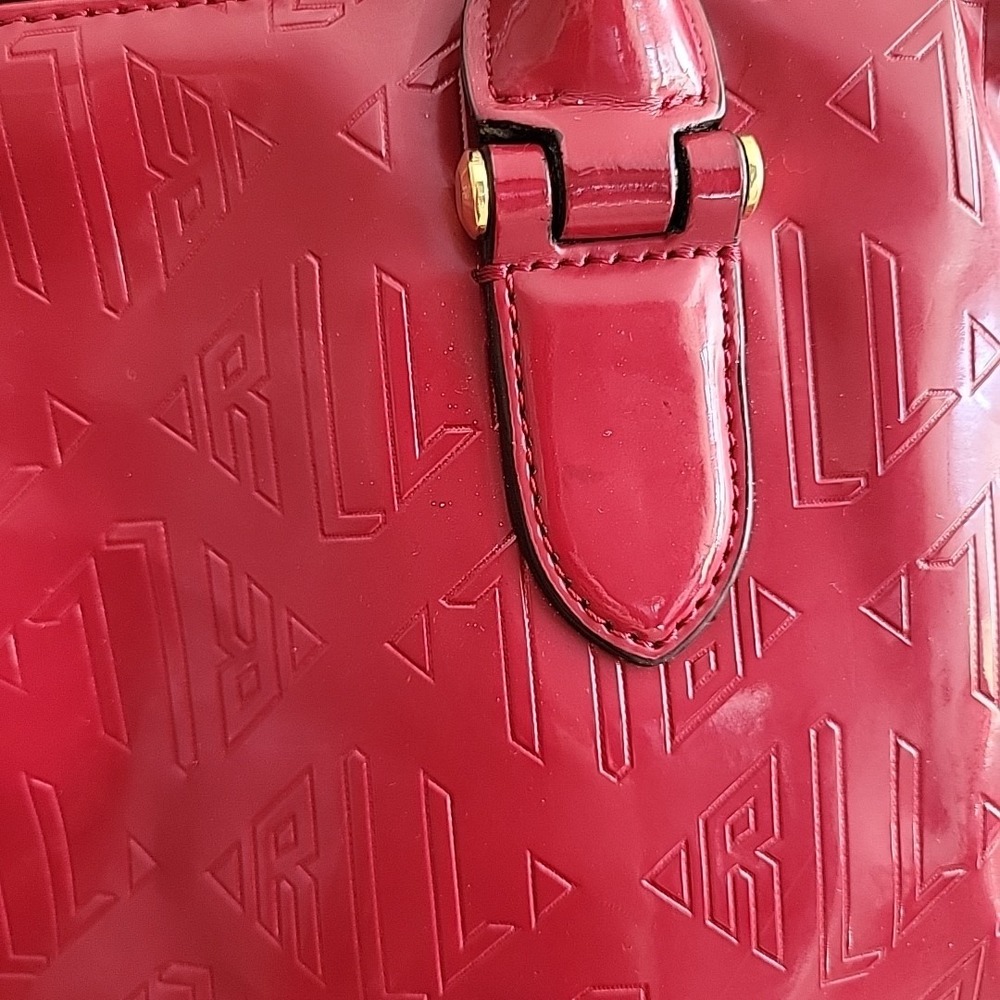 VINTAGE Ralph‎ Lauren Red Initial Logo Pattern Purse - Picture 4 of 16